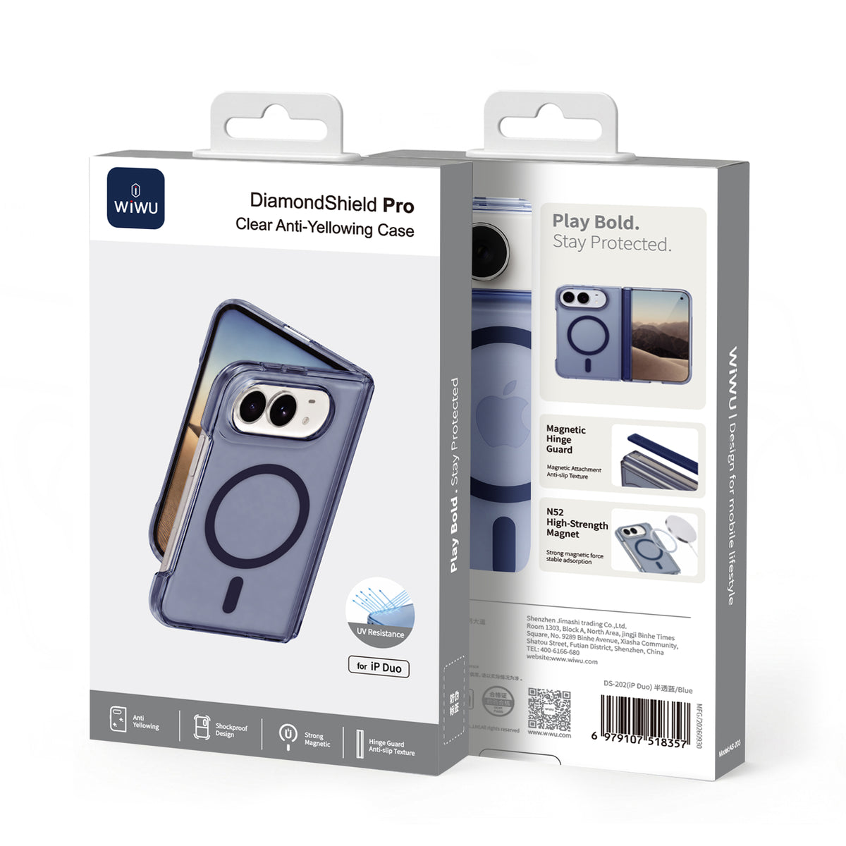 WiWU DS-202 DiamondShield Pro Anti-Yellowing Magnetic Case for iP Duo