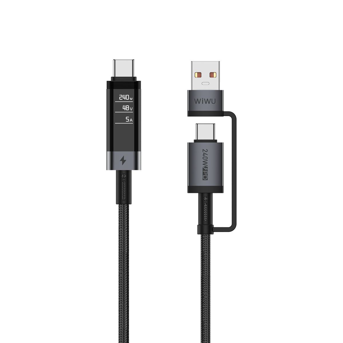 WiWU 240W USB-A+C to USB-C Cable Wi-C109