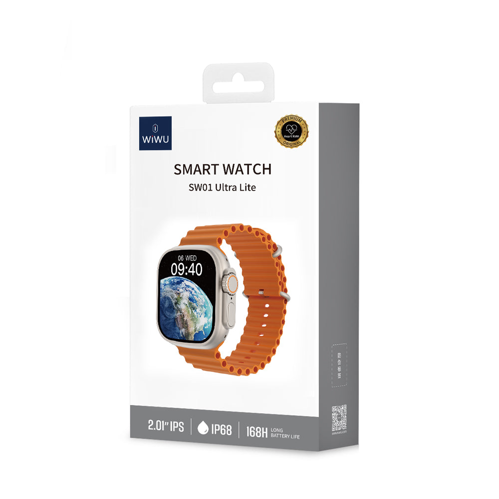WIWU Smart Watch SW01 Ultra Lite IPS Full screen Touch Smartwatch for men/women with Fitness tracker