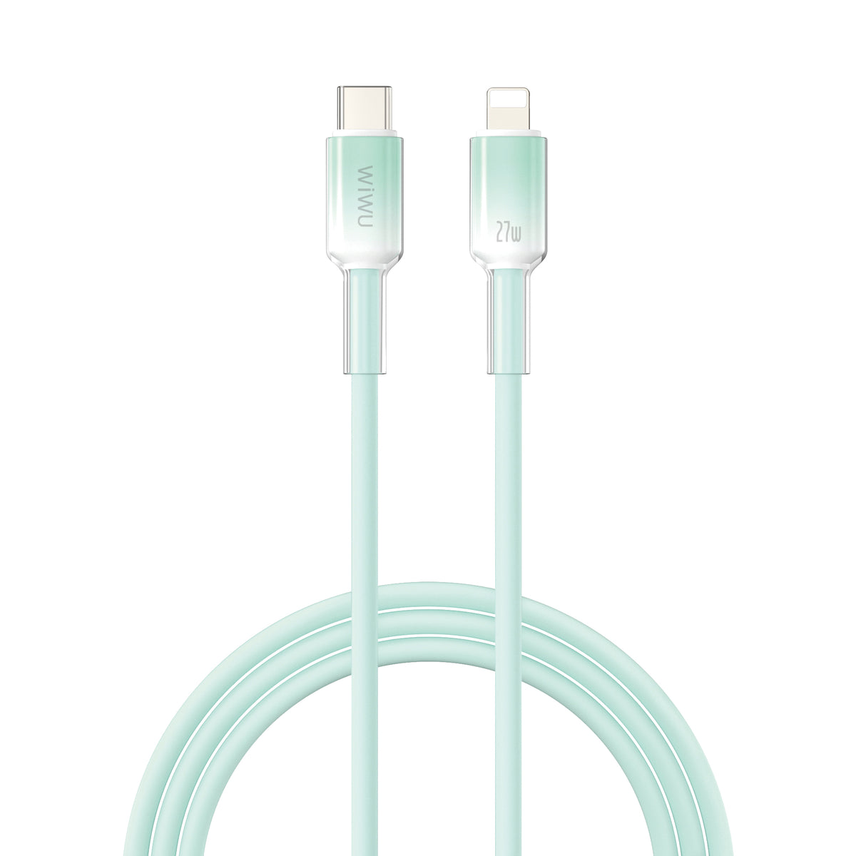 WiWU Wi-C062 USB C to Lightning Silicone Cable 27W Fast Charging Liquid Silicone Clear Data Cable 2M 1M for iPhone iPad Soft Durable Tangle Free