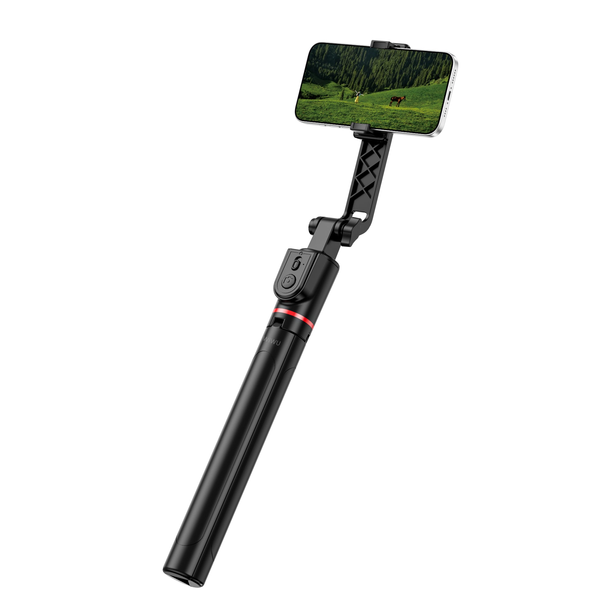 WiWU Wi-SE015 Bluetooth Selfie Stick Tripod with LED Ring Light & 360° Rotation