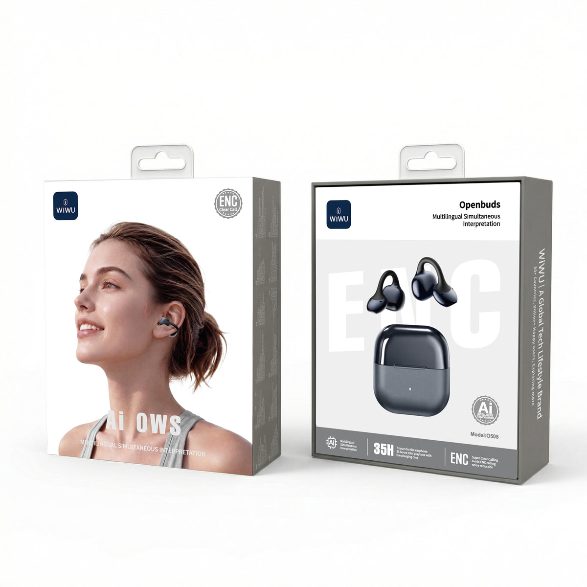 WiWU O505 AI Open-Ear True Wireless Earbuds with Real-Time Translation & Smart AI Features