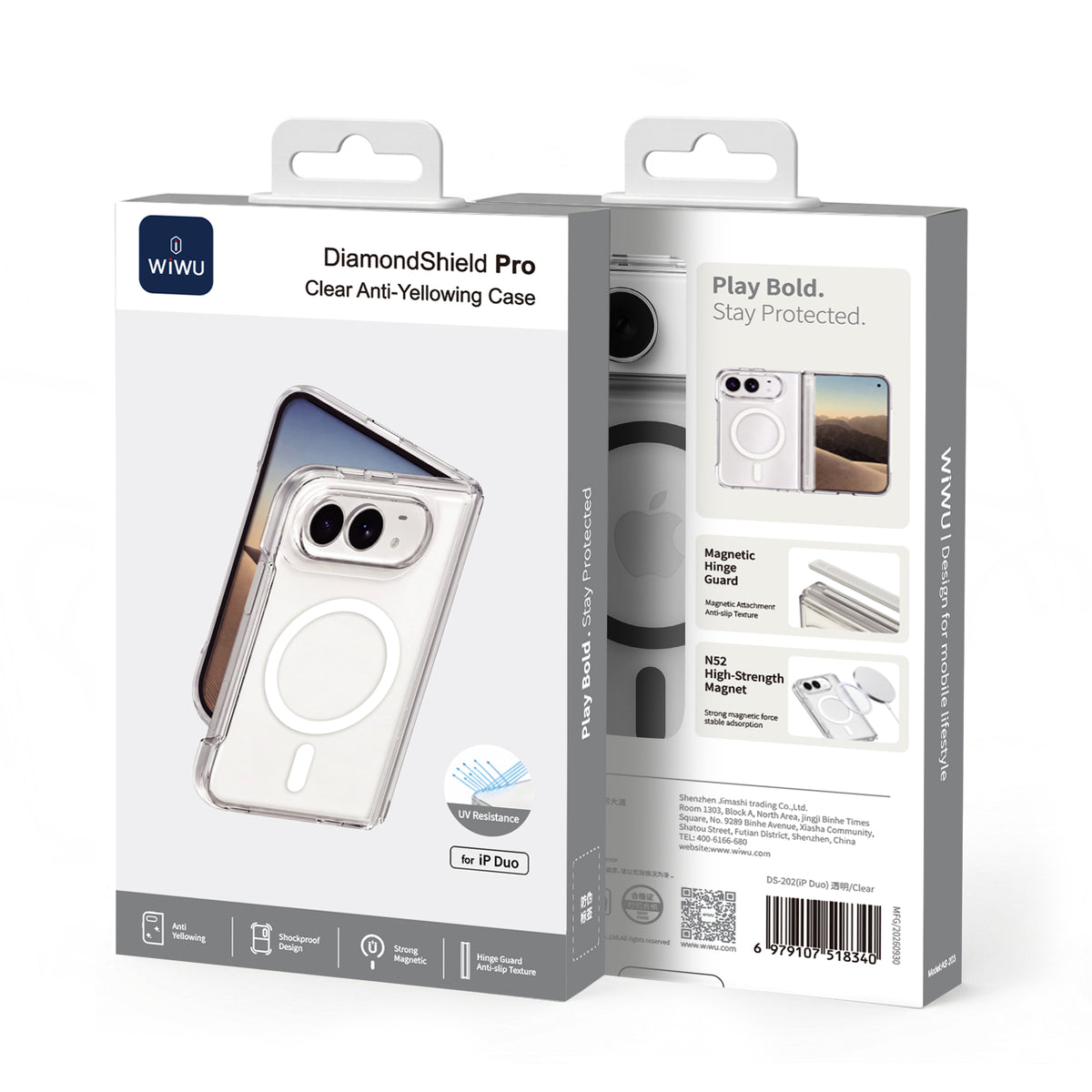 WiWU DS-202 DiamondShield Pro Anti-Yellowing Magnetic Case for iP Duo