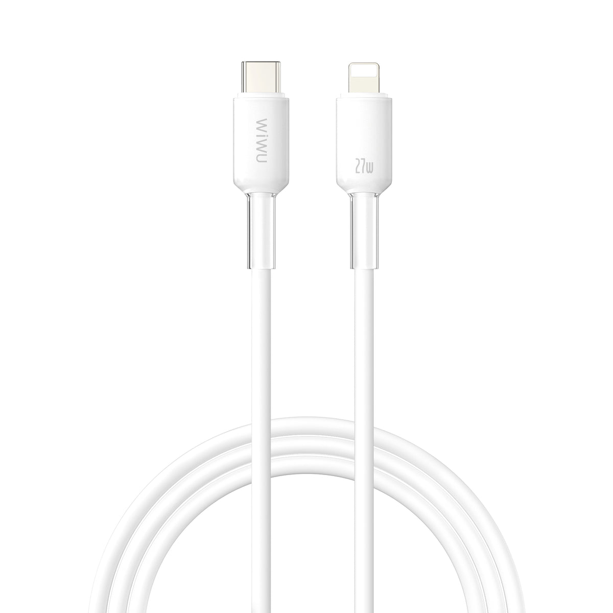 WiWU Wi-C062 USB C to Lightning Silicone Cable 27W Fast Charging Liquid Silicone Clear Data Cable 2M 1M for iPhone iPad Soft Durable Tangle Free