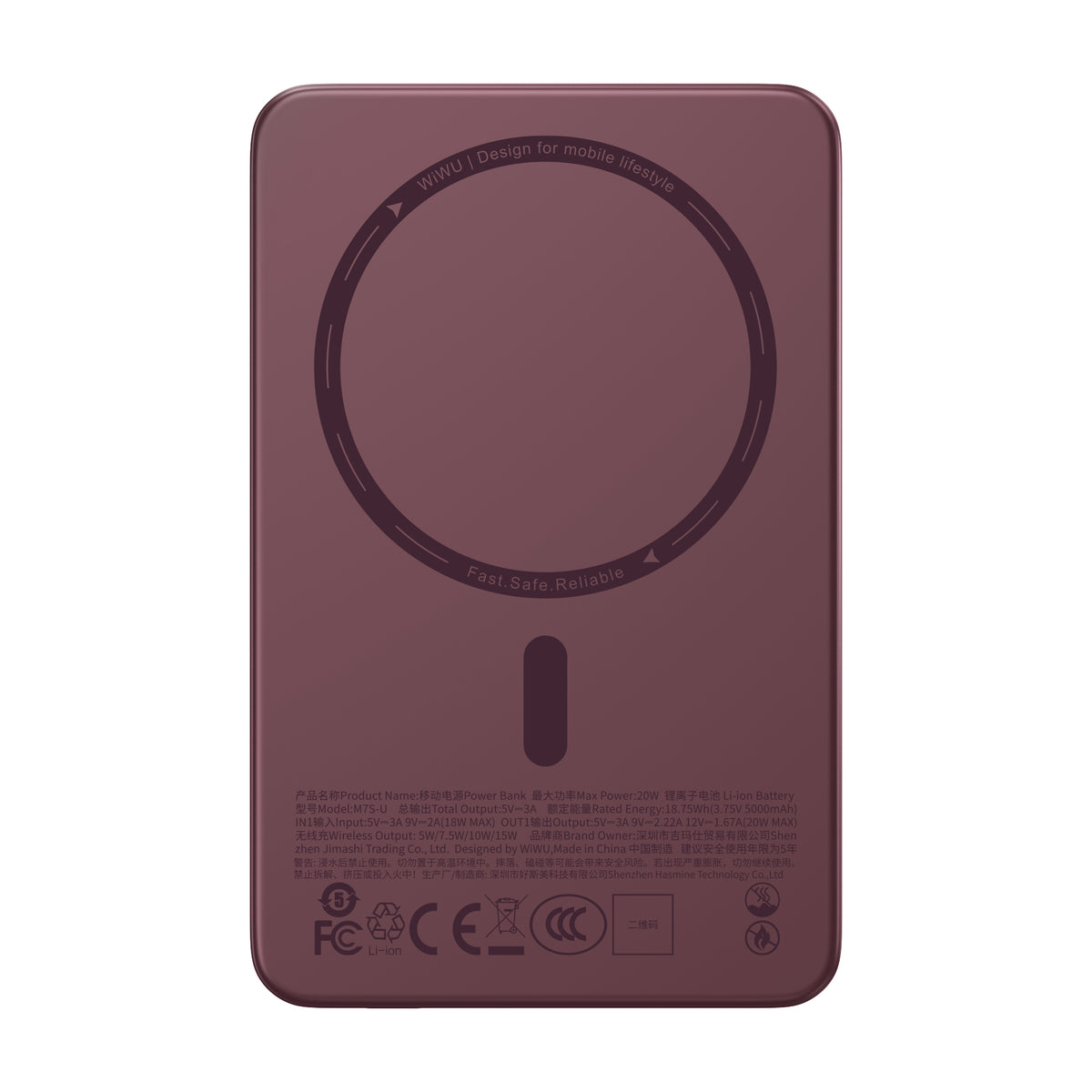 WiWU M7S-U 5000mAh 22.5W Magnetic Wireless Power Bank