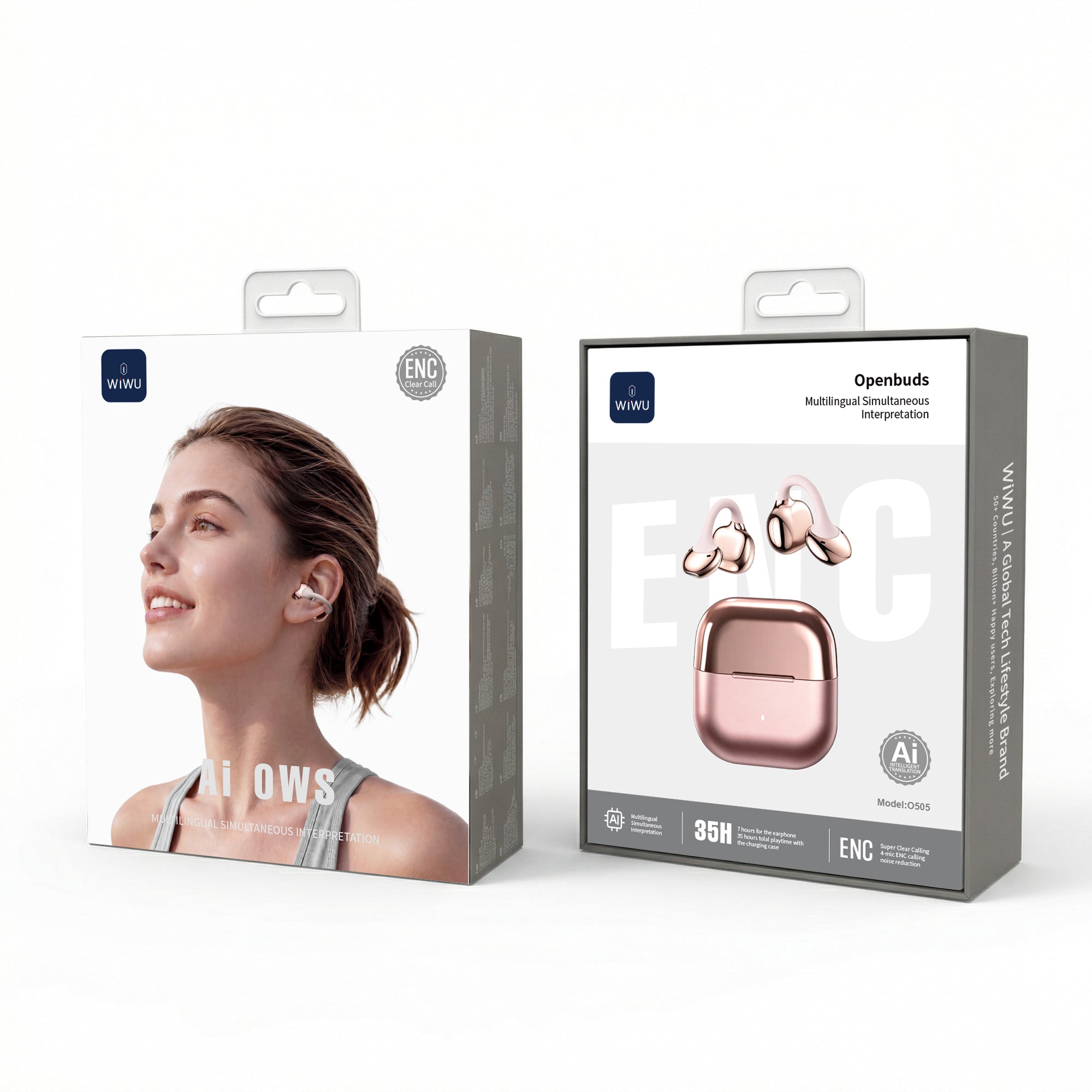 WiWU O505 AI Open-Ear True Wireless Earbuds with Real-Time Translation & Smart AI Features