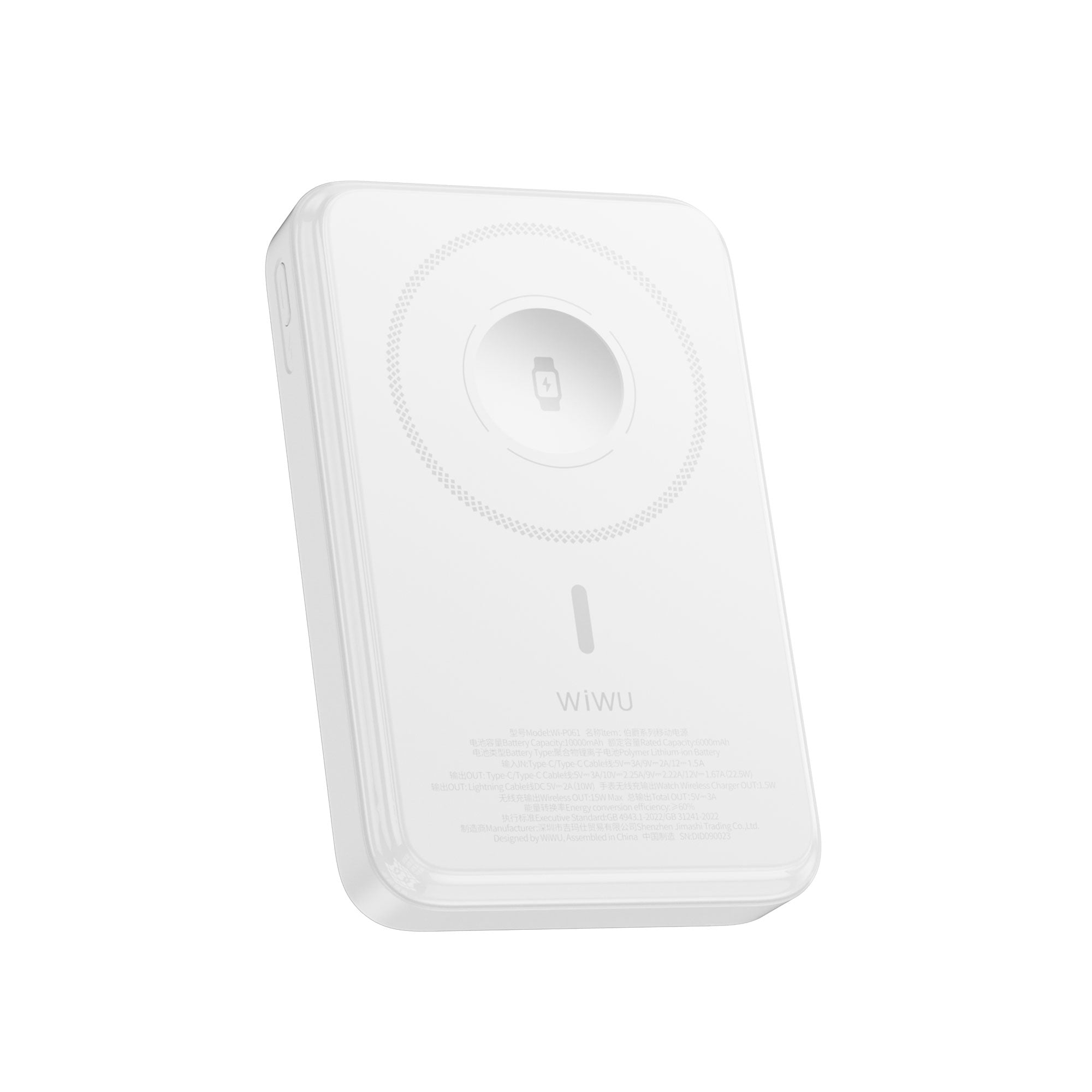 WiWU Wi-P061 10000mAh Power Bank Built in C L Cables PD 20W 225W Fast Charging 15W Wireless Phone Stand LED Display for iPhone Android Watch Earbuds