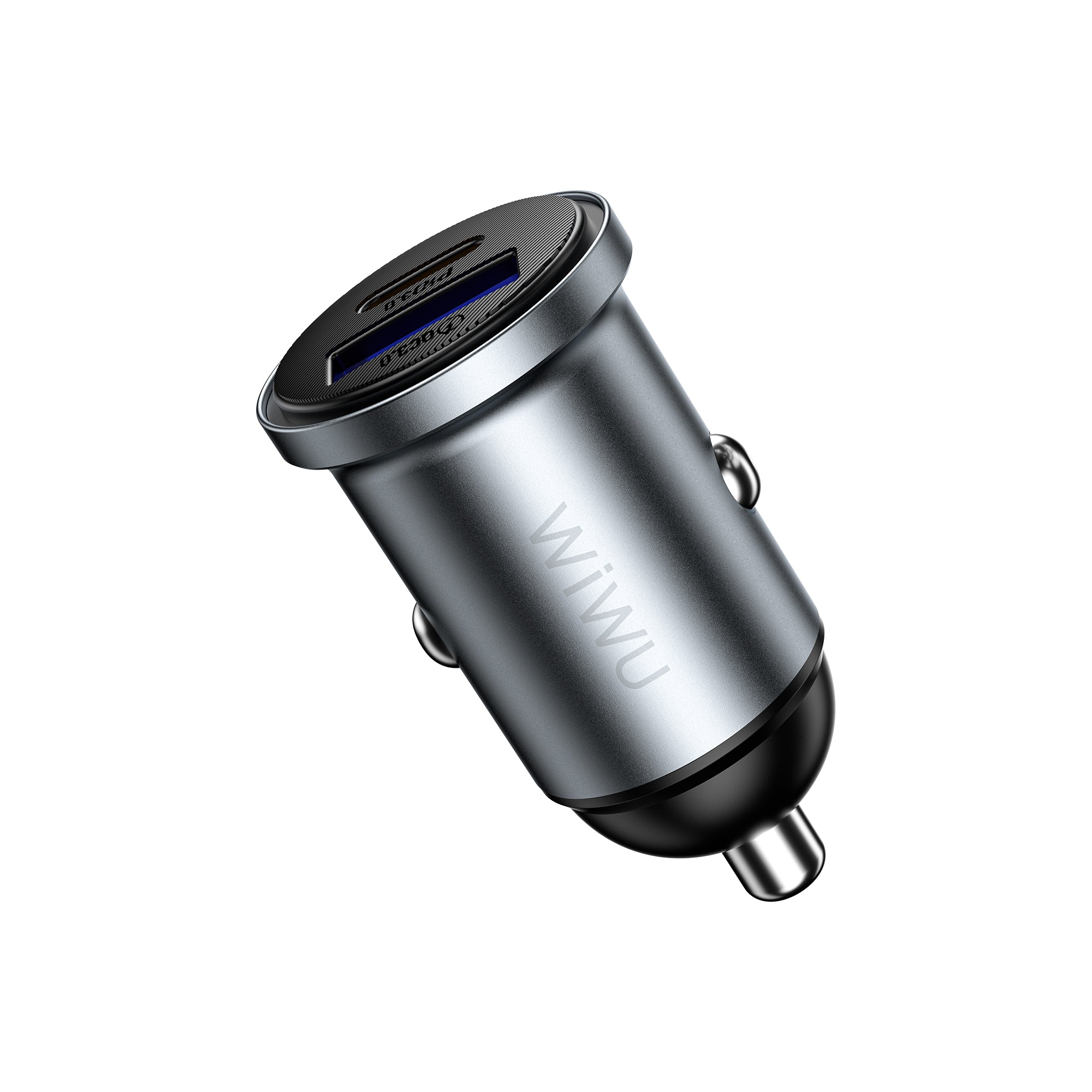 WiWU Wi‑CC030 Nano Lite 35W USB‑C plus USB Car Charger PPS Mini Dual Port Fast Charge Adapter