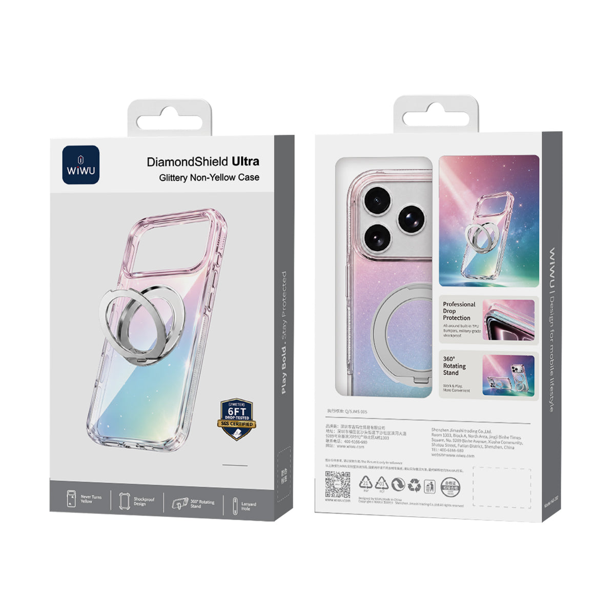 WiWU DiamondShield Ultra Glittery Non-Yellowing MagSafe Stand Case – DS-203