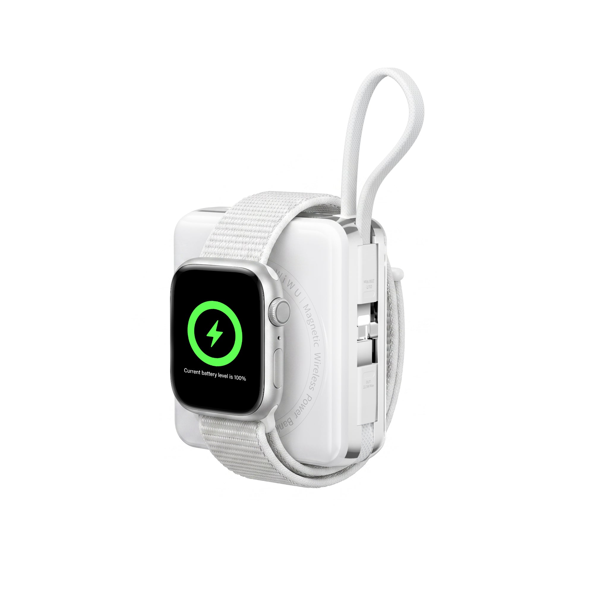 WiWU XF17 3-in-1 Magnetic Wireless Power Bank with Built-in Cable 10000mAh