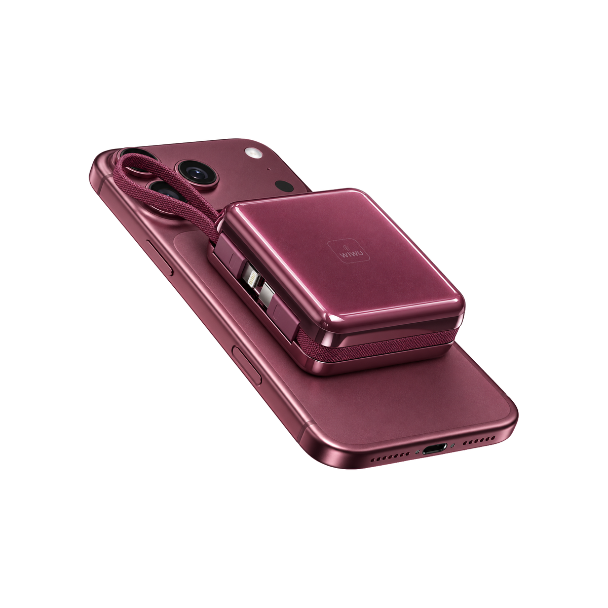 WiWU XF17 3-in-1 Magnetic Wireless Power Bank with Built-in Cable 10000mAh