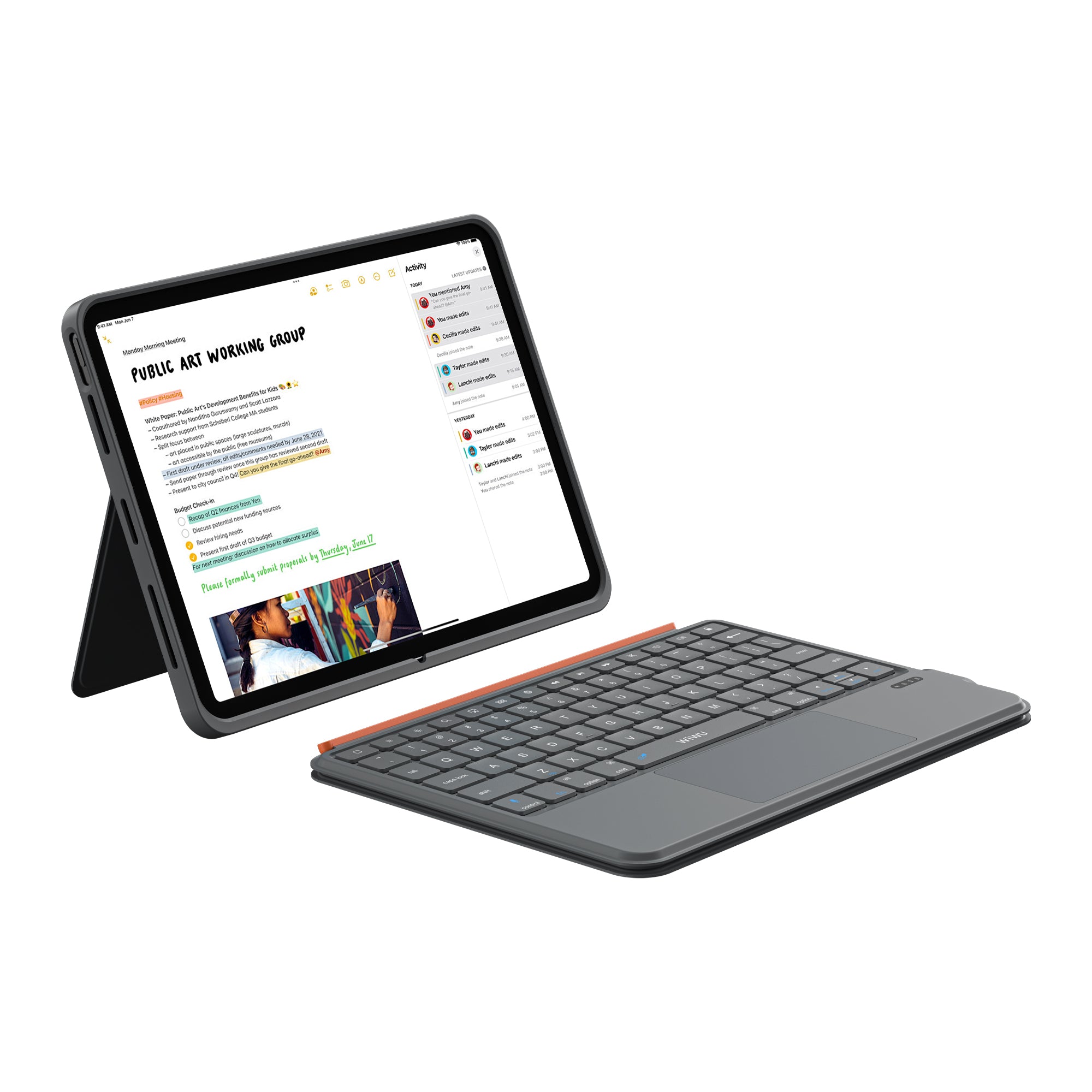WiWU 3 in 1 Mag Magnetic Keyboard for iPad Wireless Full Cover Tablet Keyboard case MK-005