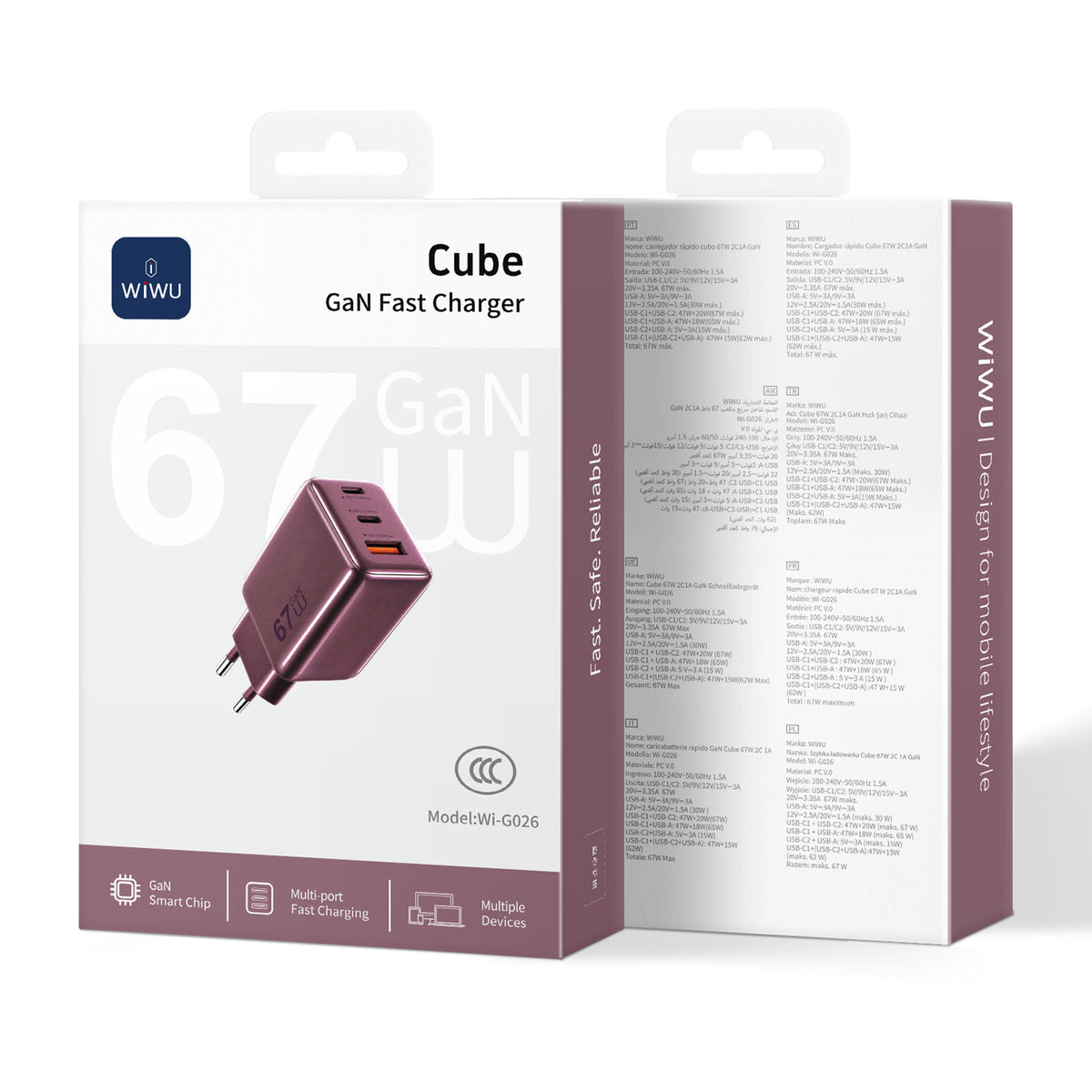 WiWU Wi-G026 67W GaN Travel Charger