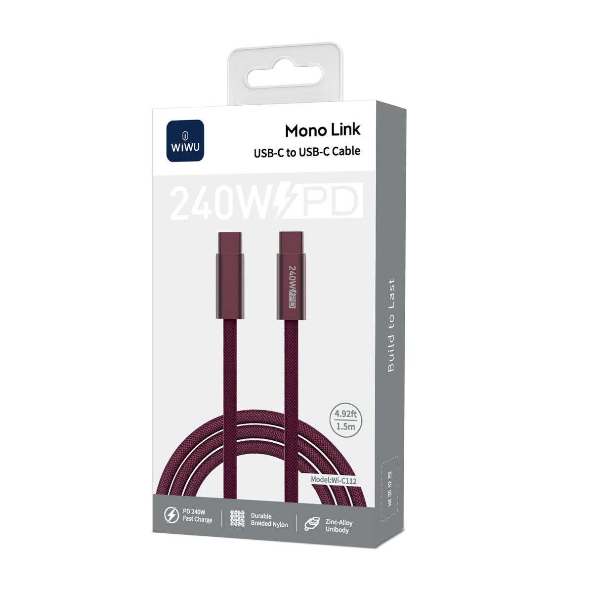 WiWU Wi-C112/C113 240W USB-C Fast Charging Braided Cable
