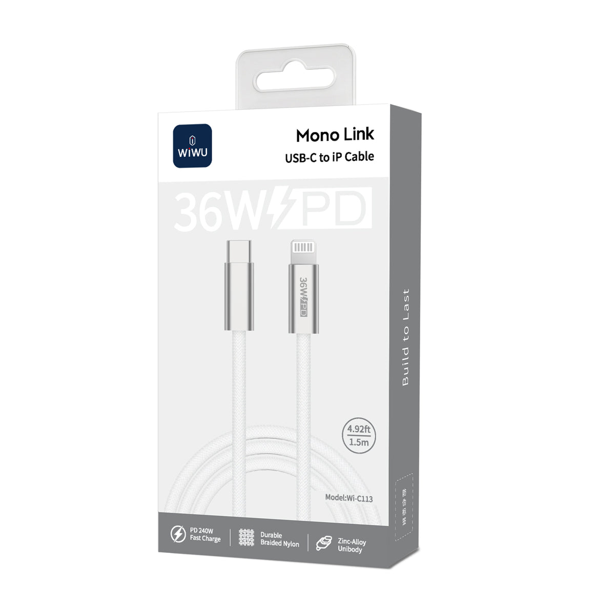 WiWU Wi-C112/C113 240W USB-C Fast Charging Braided Cable