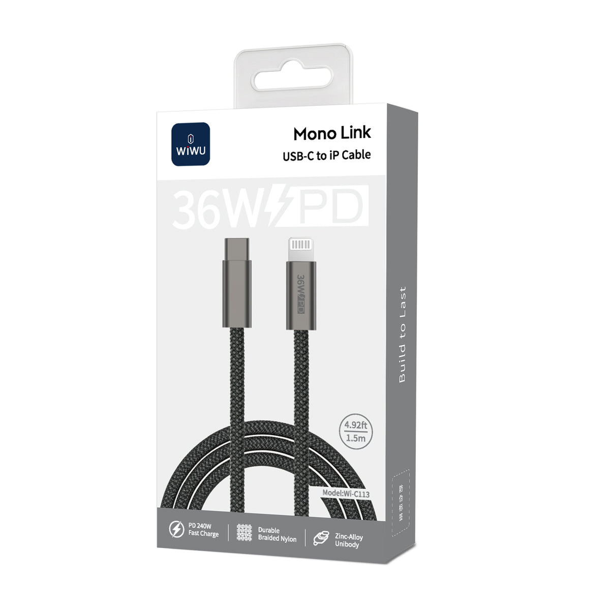 WiWU Wi-C112/C113 240W USB-C Fast Charging Braided Cable