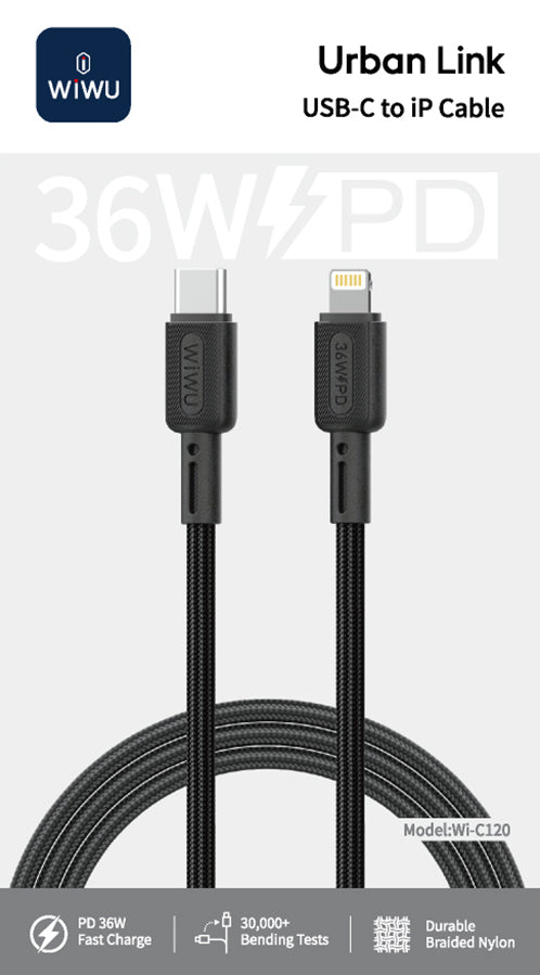 WiWU Wi-C116–C120 60W Braided Fast Charging Cable