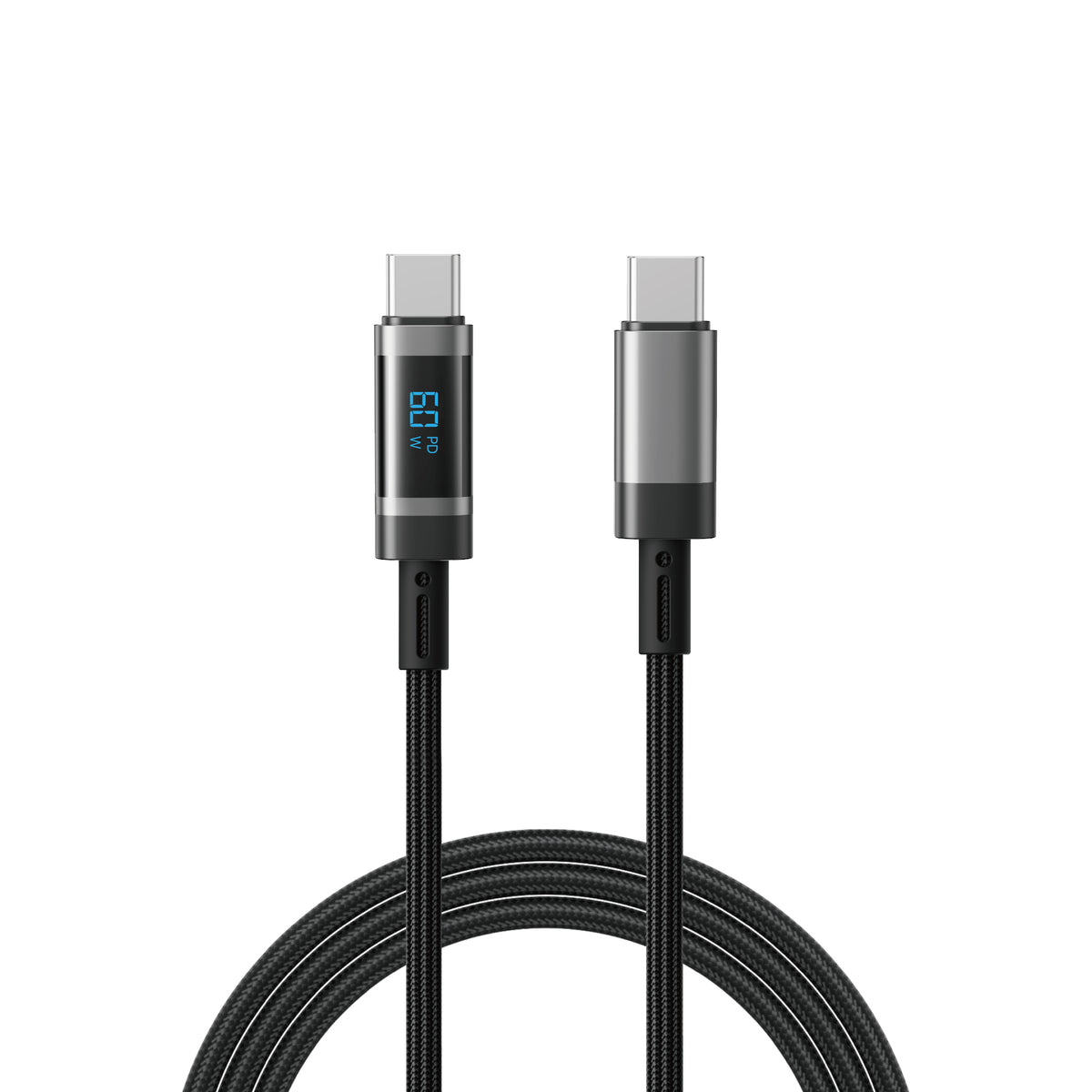 WiWU Wi-C121–C124 Digital Display 60W Braided Fast Charging Cable