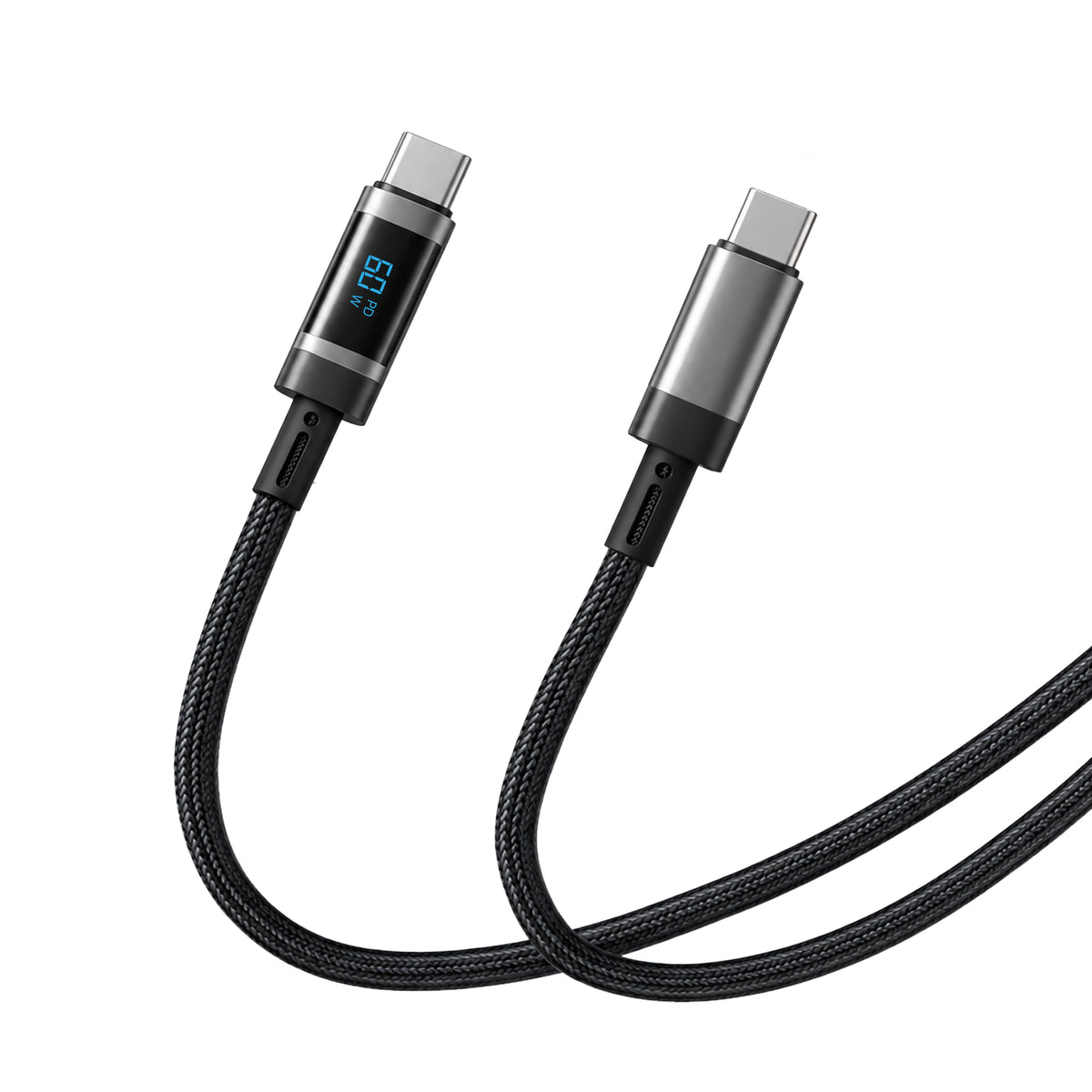 WiWU Wi-C121–C124 Digital Display 60W Braided Fast Charging Cable