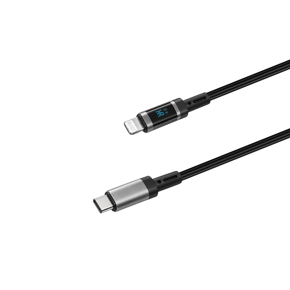 WiWU Wi-C121–C124 Digital Display 60W Braided Fast Charging Cable