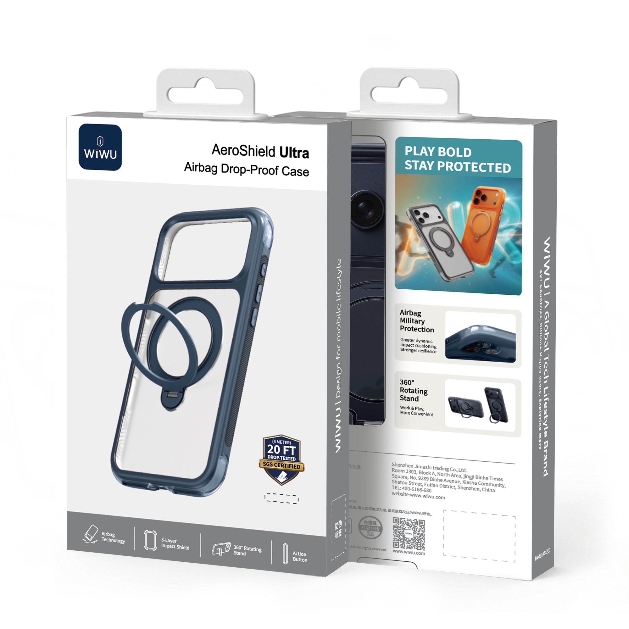 WiWU AS-203 AeroShield Ultra Magnetic Stand Phone Case
