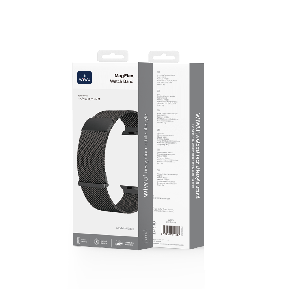 WiWU WB302 MagFlex Secure Magnetic Mesh Watch Band for Apple Watch